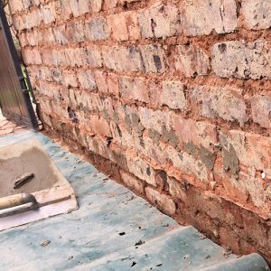 image of a damp wall pre injection